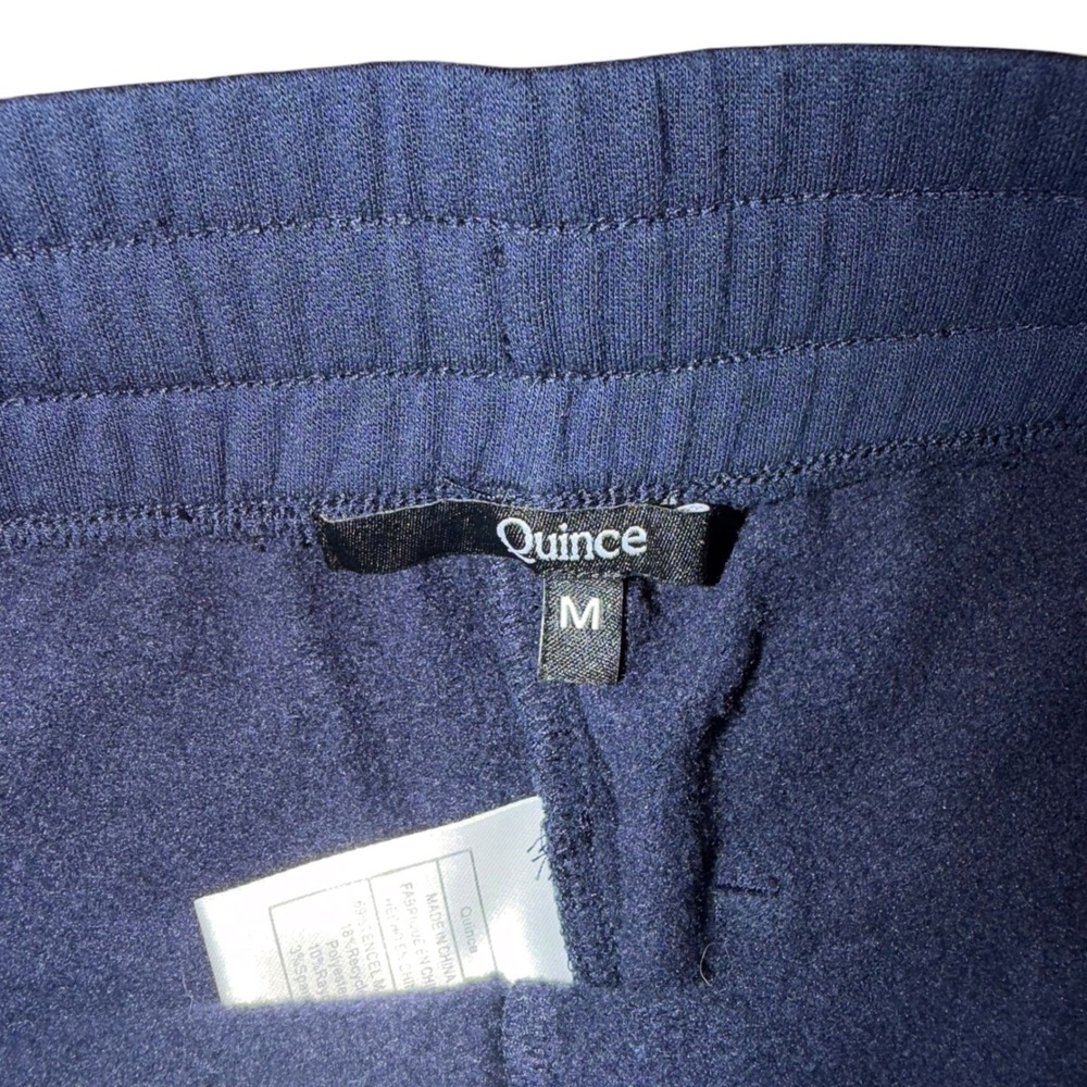 Quince SuperSoft Fleece Cropped Wide Leg Pants Navy Blue Medium M - Picture 5 of 9